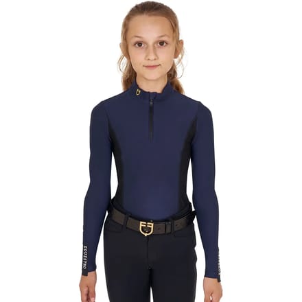 Technisch long sleeve polo voor meisjes Equestro
