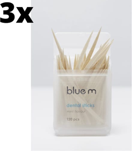BlueM tandenstokers - 3 x 120 stuks - Voordeelverpakking