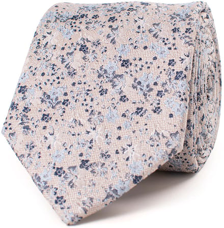 TRESANTI | GLAUCO | Silk tie with delicate wildflowers | Sky Blauw