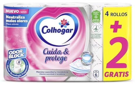 Toiletpapier met Odor Block Technologie, 3-laags, 4 + 2 Rollen, Wit met Talkgeur