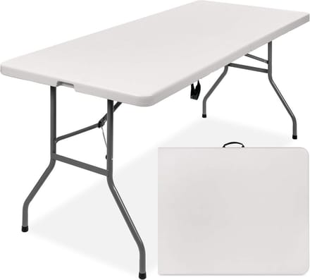 Draagbare Vouwtafel Kunststof Wit voor Binnen en Buiten - 180 cm