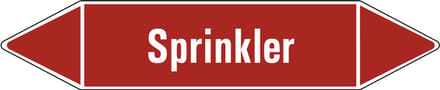 Sprinkler leidingmarkering op vel 252 x 52 mm - 3 per vel