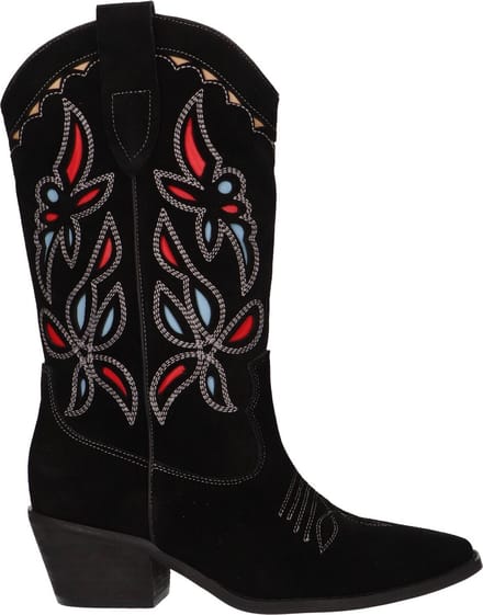La Strada Western Boot Zwart Suede - Damesschoenen - Maat - 37
