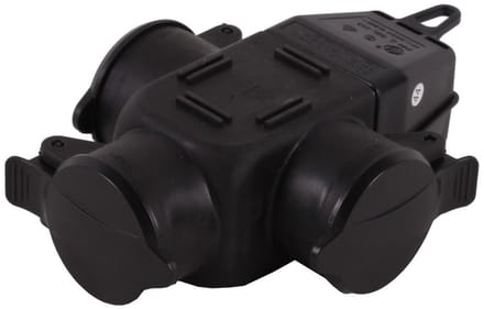 Verdeelstekker rubber - 253V - Stekker 3 voudig - Stekkerdoos - Fluxon