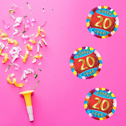 Bierviltjes 20 jaar - 25x stuks - multicolor - verjaardag/feest - feestartikelen