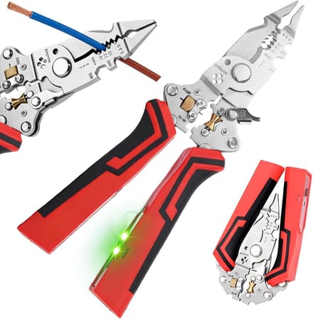 Strip Tang - Multitool Tang - Elektra Werk - Geïntegreerde Spanningstest - 14-in-1 Functies - Rood