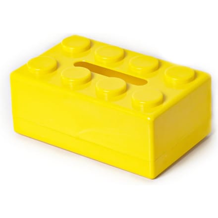 Blocs de construction créatifs forme boîte à mouchoirs porte-papier salle de bain visage serviette boîte organisateur jaune