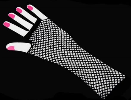 Lange net handschoenen zwart