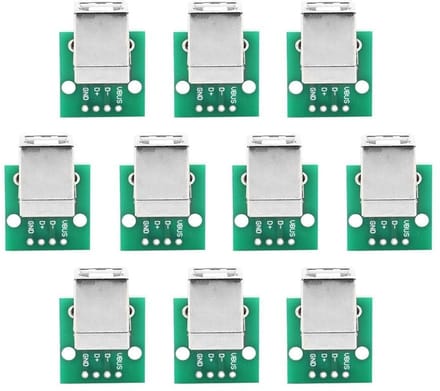USB Type B Female Socket Breakout Board 254 mm Pitch Adapter Connector DIP - 10 Stuks - USB Industriële Connectoren