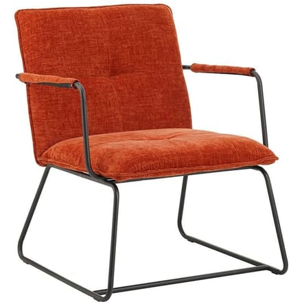 Dimehouse Moderne fauteuil koper chenille stof Hailey - Chenille - Design