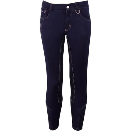 BR Rijbroek Marley kinderen microfiber zitvlak 164 Blue Denim