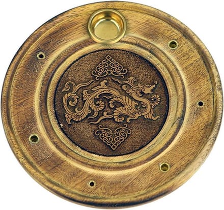 Wierook en kegeltjes brander - Draak - 10cm - Hout