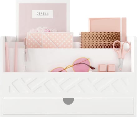 Bamboe Mail Organizer voor Bureau met Lade en Potlood Houder - Desktop Organizer voor Kantoorbenodigdheden