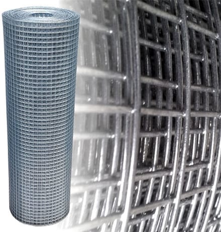 Volieregaas 25 x 25mm 1mm 50cm x 25m gegalvaniseerd.