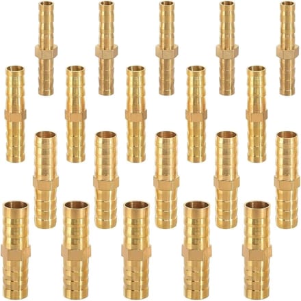 Set van 20 Messing Slangkoppelingen voor Tuin, Diameter 6 mm, 8 mm, 10 mm, 12 mm