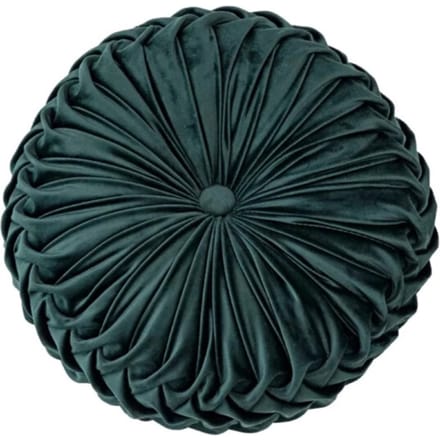 Casa di Elturo Fluwelen kussen ottoman – rond – tijm Ø 38 cm (incl. vulling)
