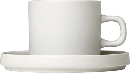 Blomus PILAR Kopjes en Schotel - 200 ml - Moonbeam - 2 stuks