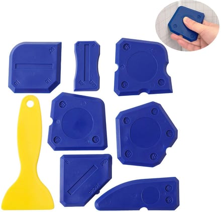 Kit met 8 stuks - Siliconenkit - voor het afwerken van voegen - voor afdichtingen - blauw