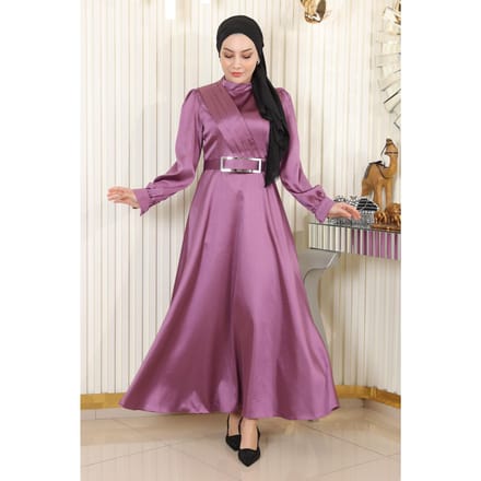 Gedrapeerd Satijn Avondjurk Oud roze