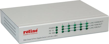 ROLINE Gigabit Ethernet Switch 6 poorten (5x 10/100/1000 + 1x SFP)