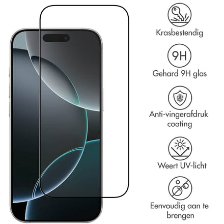 Accezz Screen Protector - Geschikt voor Apple iPhone 17 Air - Gehard Glass Full Cover