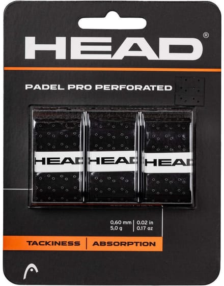 Head Padel Pro Perforated Overgrip 3 Stuks Kleur : Zwart