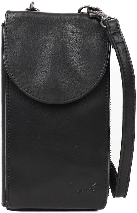 Bear Design Patty CP7066 telefoontasje - Zwart – Van leer – De Bear Design Patty CP7066 is een leren telefoontasje met een apart telefoonvak aan de voorkant en een volledige portemonnee binnenin