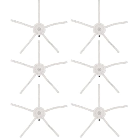 6PCS Brosse Latérale d'Aspirateur Robot Silicone Balayeuse Brosse Latérale de Rechange pour Xiaomi Roborock S7 Blanc blanc
