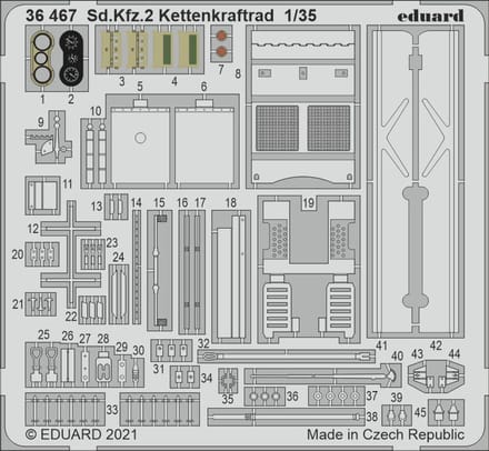 Eduard Modelbouwdecoratie - 36467 Accessoires for Sd.Kfz.2 Kettenkraftrad - Photo-etch