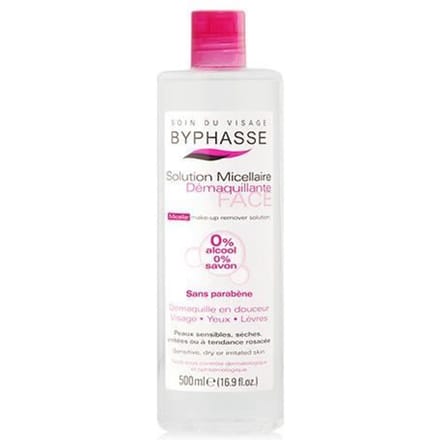 Micellair reinigingswater - BYPHASSE - 500 ml - Gevoelige huid - Zeepvrij - Zachte reiniging