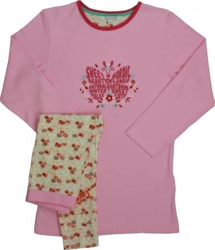 Angelfish Meisjes Pyjama - 100% Katoen - Licht Roze - Maat 116