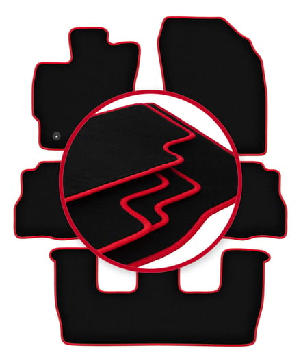 CARLUX-RED automatten voor: Toyota Prius III Plus 7 persoons (2011-)