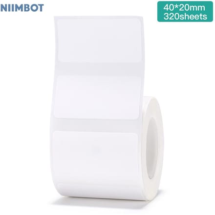 Niimbot Wit Blanco Thermisch Printpapier Rol Barcode Prijs Maat Naam Labelpapier Waterdicht 40x20mm (320 sheets) wit