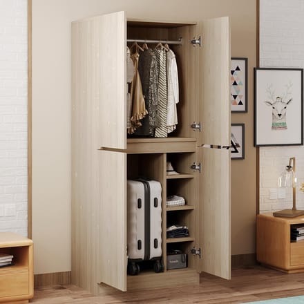 BLACKCOLORS - Kast - Dubbele deur - Klein opbergvak - Houtkleurig