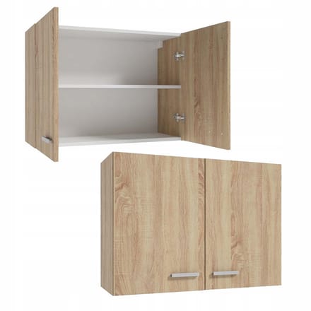 STAMAR - Bovenkeuken Kast 80x58 Deuren Plank Handgrepen - Eik