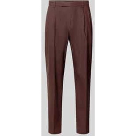 Broek van linnenmix met vouwplooi model 'Servo'