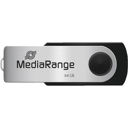 MediaRange USB flash drive 64GB zwart (Origineel)