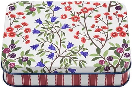 Blik Bloemen wit 14,1x10,1x3,2cm