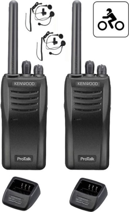 Motorset van 2 stuks Kenwood TK-3501 met helm headset en laders