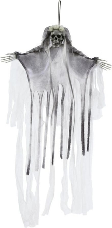 Fiestas Horror decoratie skelet spook bruid pop - hangend -70 cm - Halloween hangdecoratie