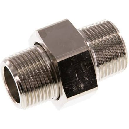 R 3/4'' Vernikkeld Messing Borstnippel 3-delig met Conische afdichting 16 Bar - FL2S-M-BN-034R-C