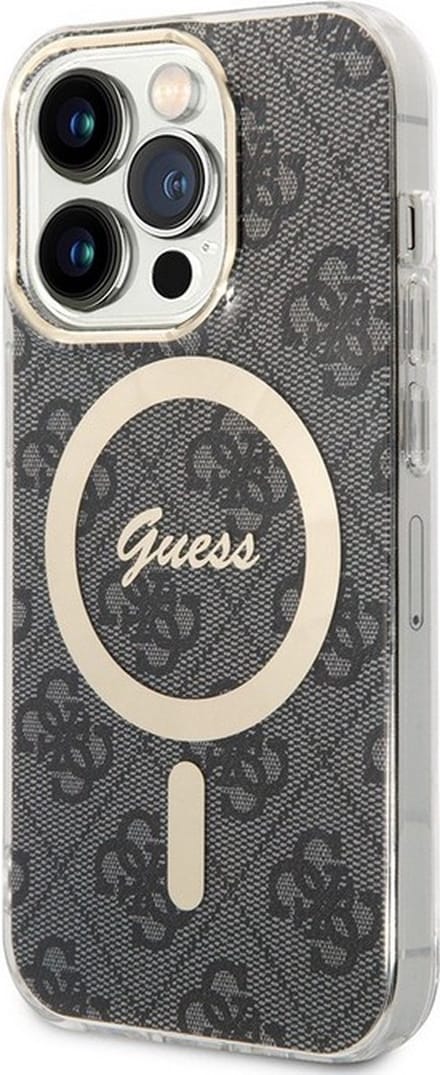 Guess IML 4G Back Case (MagSafe Compatible) - Geschikt voor Apple iPhone 15 Pro (6.1") - Grijs