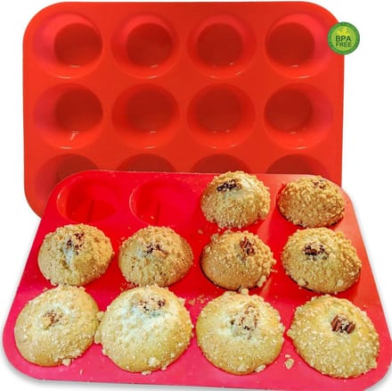 Bakvorm Muffin en Cupcake - 12 Stuks - Flexibele Siliconen Bakplaat Ovenbestendig