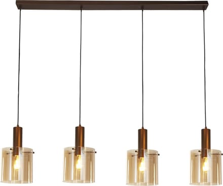 Searchlight SWEDEN Pendel Hanglamp 4 Lichts Mokka Amber