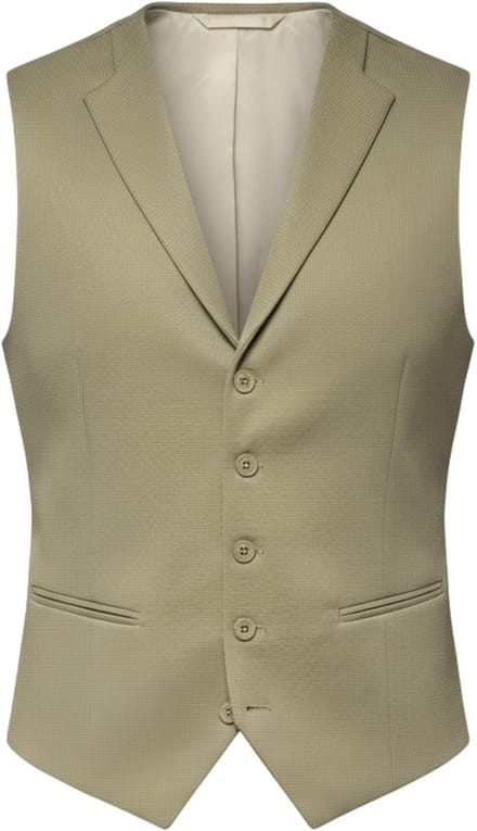 OMBRE Gilet - Slim Fit - Knopen - Effen Olijf M