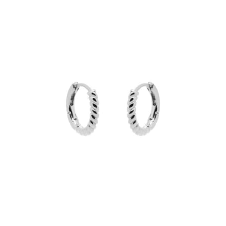Karma Oorringen Hinged Hoops Half Twisted 10 mm Zilver