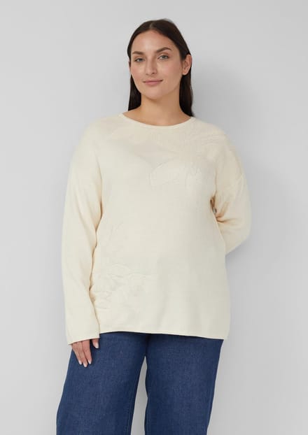 Dons de pull en maille douillet à motif floral en Regular Fit voor vrouwen s.Oliver