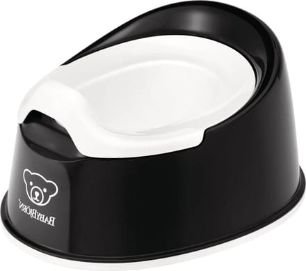 Zwarte en witte Smart Potty met handvat voor zindelijkheidstraining van kinderen