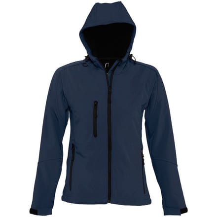 SOLS Dames/dames Replay Hooded Soft Shell Jacket (ademend, winddicht en waterbestendig) (Franse marine)