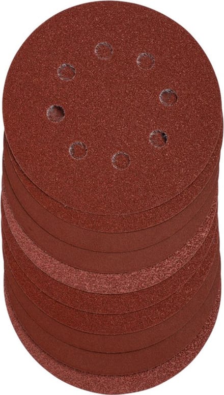Schuurschijven / schuurpapier Rond - 125 mm diameter - 10 stuks
